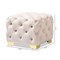 Baxton Studio Avara Beige Velvet Upholstered Gold Finished Button Tufted Ottoman 153-9374 - alternate 4